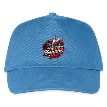 Benzin im Blut , Motorsport - Kinder Basecap - Pfauenblau - Vorne