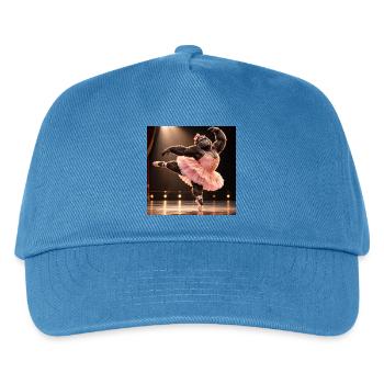 Gorilla-Ballerina-Pink in Tutu - Kinder Basecap - Pfauenblau - Vorne