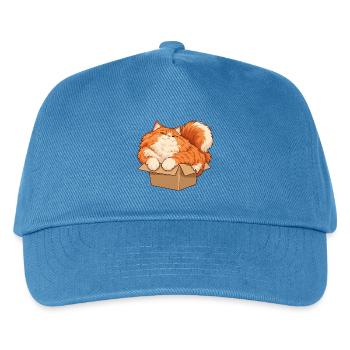 Katze im kleinen Karton - Kinder Basecap - Pfauenblau - Vorne