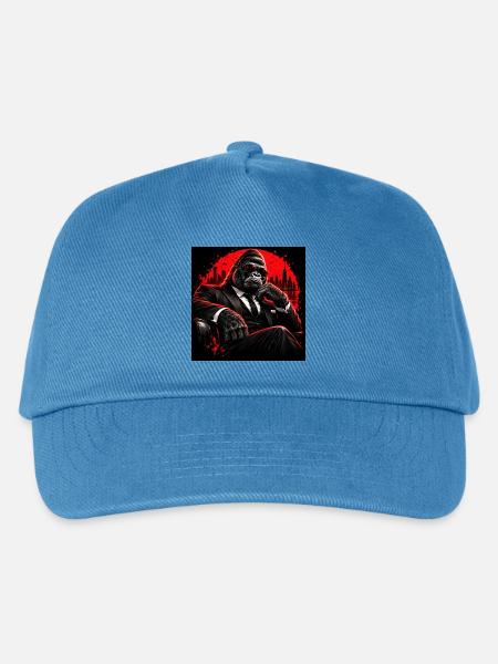 Red Black Business Gorilla - Kinder Basecap - Pfauenblau