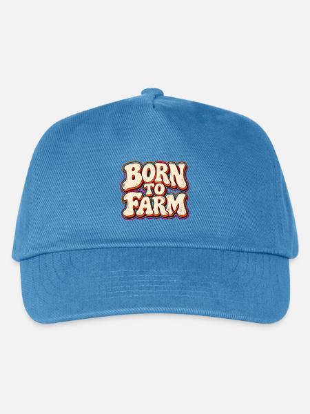 Born to Farm Retro Schrift - Kinder Basecap - Pfauenblau