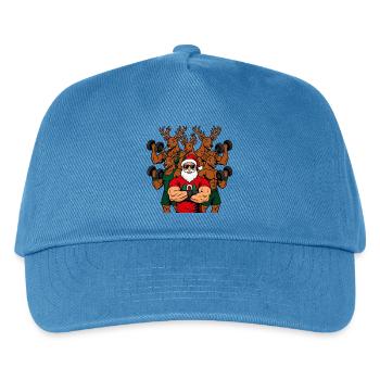 Weihnachts-Fitness Outfit / funny Nikolaus Rentier - Kinder Basecap - Pfauenblau - Vorne
