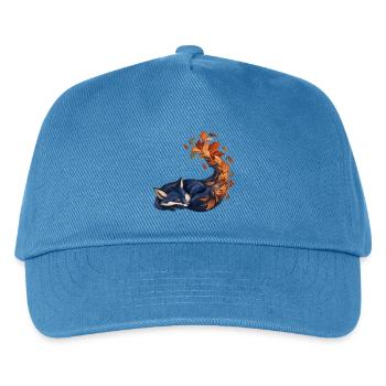 Schlafender Blaufuchs mit Herbstblättern - Kinder Basecap - Pfauenblau - Vorne