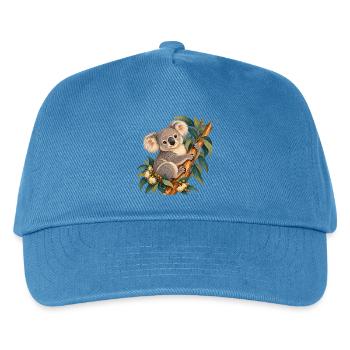 Zarter Koala zwischen Ästen und Blättern - Kinder Basecap - Pfauenblau - Vorne
