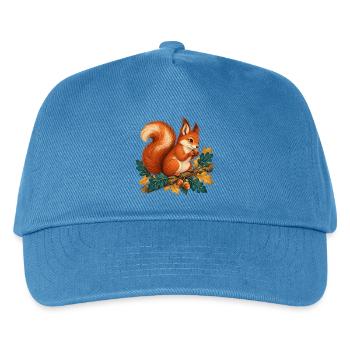 Herbsthörnchen auf Ast - Kinder Basecap - Pfauenblau - Vorne
