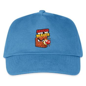 Abwehr wie ne Mauer Handball Spruch Cartoon Shirt - Kinder Basecap - Pfauenblau - Vorne