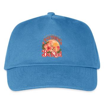 In A World Be Kind Tropical - Kinder Basecap - Pfauenblau - Vorne