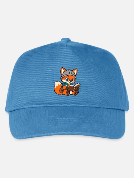 Süßer Lesefuchs mit Brille - Kinder Basecap - Pfauenblau
