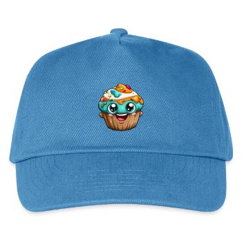 Kawaii Cupcake Cartoon Gesichter - Kinder Basecap - Pfauenblau - Vorne