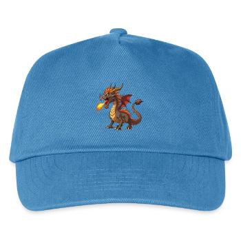 Feuerspeiender Drache - Kinder Basecap - Pfauenblau - Vorne