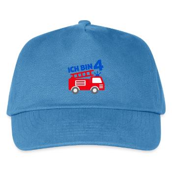 Ich bin 4 Feuerwehr - Kinder Basecap - Pfauenblau - Vorne