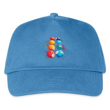 Lustiges Billard - Kinder Basecap - Pfauenblau - Vorne