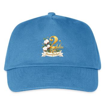 2.Hochzeitstag , 2 Jahre , Baumwollhochzeit  - Kinder Basecap - Pfauenblau - Vorne