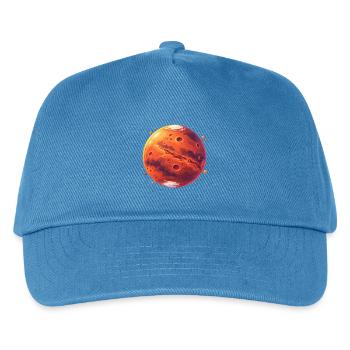 LavaPlanet Feuerroter Kosmos - Kinder Basecap - Pfauenblau - Vorne