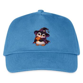 Halloween-Pinguinpinguin - Kinder Basecap - Pfauenblau - Vorne
