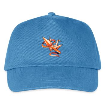 Papierkranich in einer Bandbrise - Kinder Basecap - Pfauenblau - Vorne