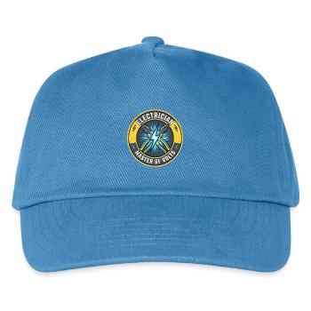 Elektriker Master Of Volts Blitzabzeichen-Geschenk - Kinder Basecap - Pfauenblau - Vorne