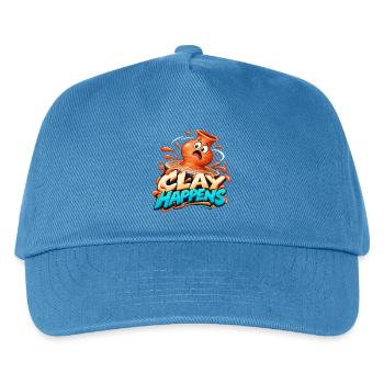 Clay Happens – Tonkunst Humor Shirt - Kinder Basecap - Pfauenblau - Vorne