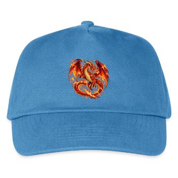 Inferno-Feuerdrache - Kinder Basecap - Pfauenblau - Vorne
