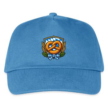 Bavarian Pretzel Crest Emblem - Kinder Basecap - Pfauenblau - Vorne