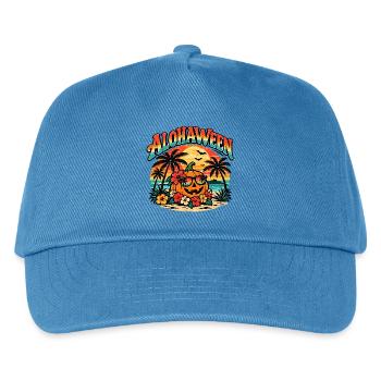 Alohaween Tropical Halloween – Lustiger Kürbis - Kinder Basecap - Pfauenblau - Vorne
