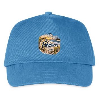 Föhr Inselglück Strandmotiv - Kinder Basecap - Pfauenblau - Vorne