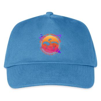Sonnenuntergangs- und Gleitschirmsprung-Witz - Kinder Basecap - Pfauenblau - Vorne