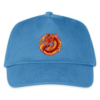 Infernales Drachenwappen - Kinder Basecap - Pfauenblau - Vorne