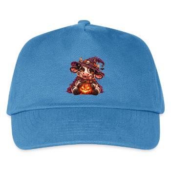 Gruselige Halloween-Kuh - Kinder Basecap - Pfauenblau - Vorne