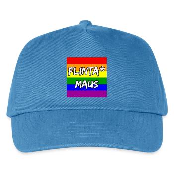 FLINTA MAUS REGENBOGEN PRIDE STATEMENT, CSD - Kinder Basecap - Pfauenblau - Vorne
