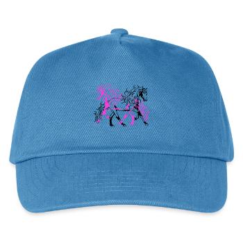 Himmlisch Wildpferde Hengst Reiter Reiterin Pferde - Kinder Basecap - Pfauenblau - Vorne