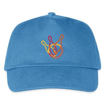 ninepins Design - Kids’ Baseball Cap - peacock-blue - Front