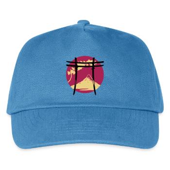 Japanischer Bogen Torii - Kinder Basecap - Pfauenblau - Vorne