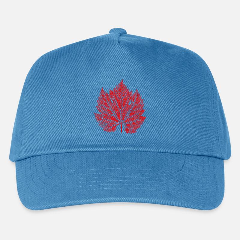 Grape Leaf / Red / Wine Leaf - Kids’ Baseball Cap - peacock-blue