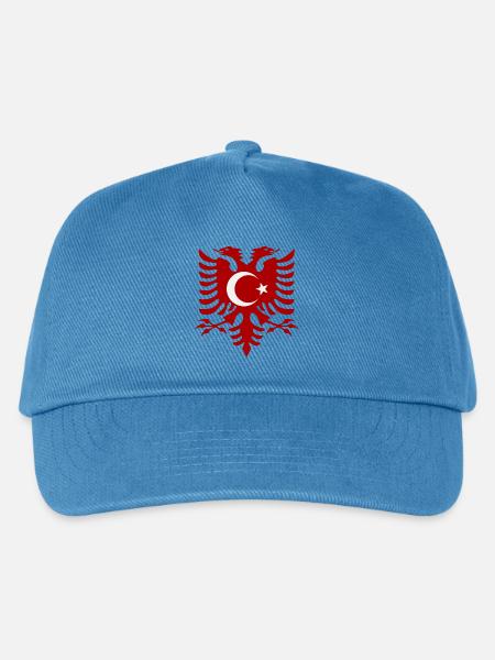 Albanien Türkei Flagge - Kinder Basecap - Pfauenblau