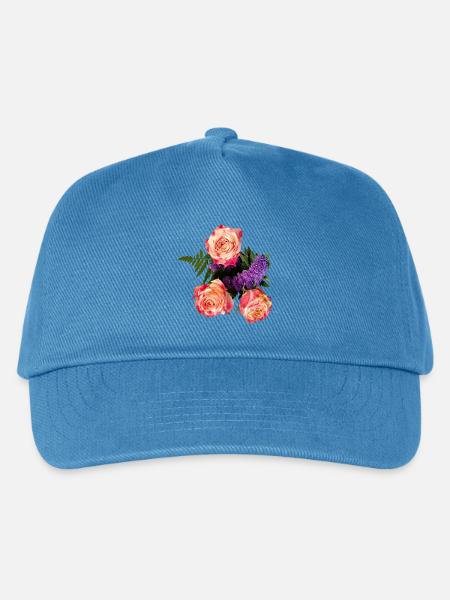 Rosenbouquet im Lavendelglanz - Kinder Basecap - Pfauenblau