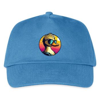 Coole Ente - Ente mit Sonnenbrille beim - Kinder Basecap - Pfauenblau - Vorne