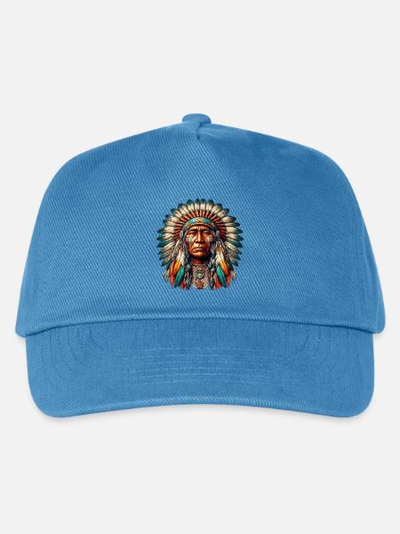 Amerikanisch Indianer Amerikanische Rote Haut - Kinder Basecap - Pfauenblau