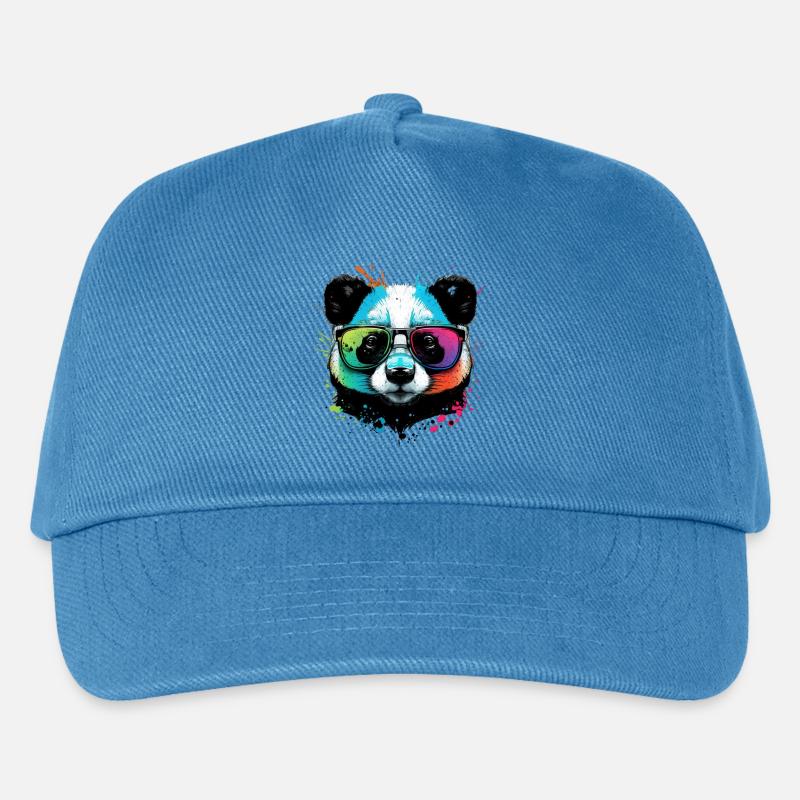 Panda Cool Bunte Schwimmbrille - Kinder Basecap - Pfauenblau