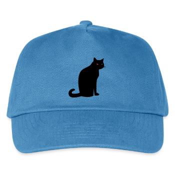 Creepy Black Cat Halloween - Kids’ Baseball Cap - peacock-blue - Front
