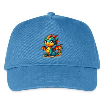 Drache - Kinder Basecap - Pfauenblau - Vorne