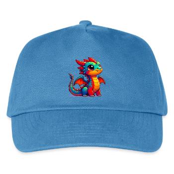 Drache - Kinder Basecap - Pfauenblau - Vorne
