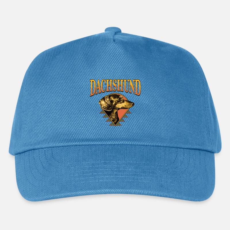 Dachshund – Vintage Hundeporträt - Kinder Basecap - Pfauenblau