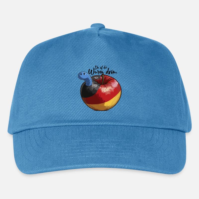 In Deutschland ist der blaue Wurm im Apfel Fck afd - Kinder Basecap - Pfauenblau