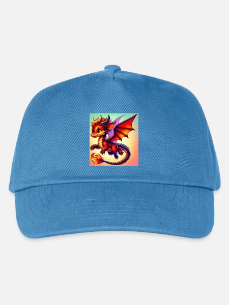Drache - Kinder Basecap - Pfauenblau