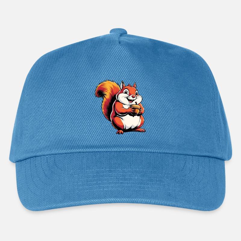 Witziger Eichhörnchen CartoonMit Eichel - Kinder Basecap - Pfauenblau