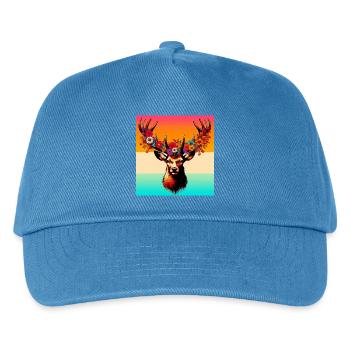 Hirsch - Kinder Basecap - Pfauenblau - Vorne