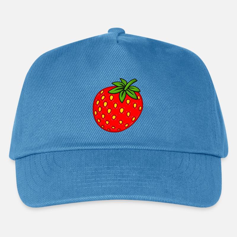 Erdbeere - Kinder Basecap - Pfauenblau