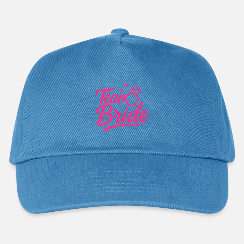 Team Bride Pink Ring Script - Kids’ Baseball Cap - peacock-blue
