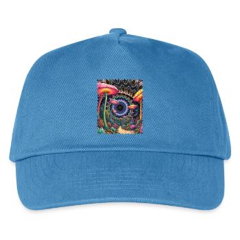 Kaleidoskop Waldpfad Pilze - Kinder Basecap - Pfauenblau - Vorne